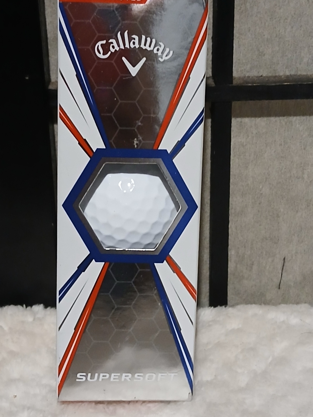 Callaway Supersoft Golf Balls in White with Blue and Red Accents